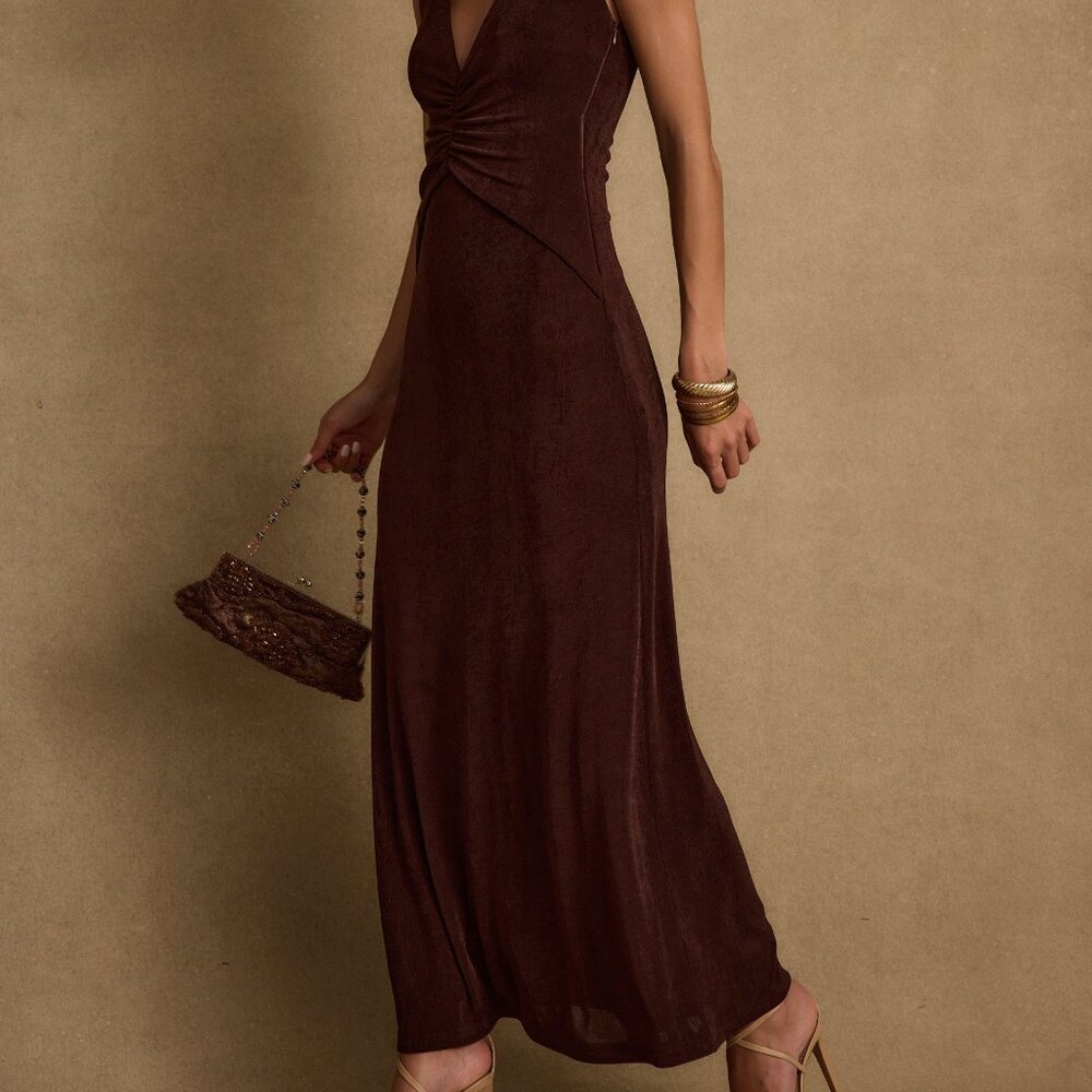 12th Tribe Reese Espresso Slinky Maxi Dress Size S PRE-ORDER MID NOV 2025S PRE-O